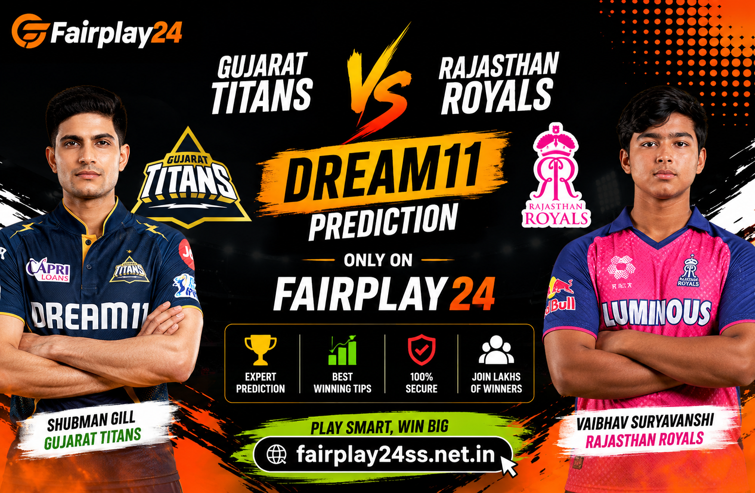 Gujarat Titans vs Rajasthan Royals Dream11 Prediction Only on Fairplay24